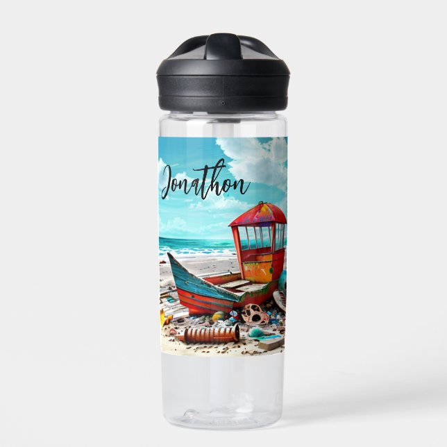 Bouteille D'eau Vieux Bateau Déserté Personnalisé (Extérieur)