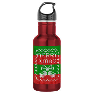 Bouteille D'eau Vilain pull motif sonnettes Joyeux fils Xmas