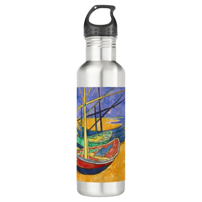 Bouteille D'eau Vincent van Gogh - Bateaux de pêche sur la plage (Devant)