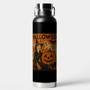 Bouteille D'eau Vintage, classique sorcière d'Halloween, fantôme &