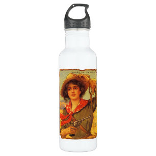Bouteille D'eau Vintage Cowgirl "Reine du Ranch"