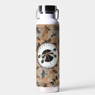 Bouteille D'eau Vintage libellule Entomologie détenue Monogramme