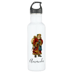 Bouteille D'eau Vintage Noël Vieux Monde Père Noël