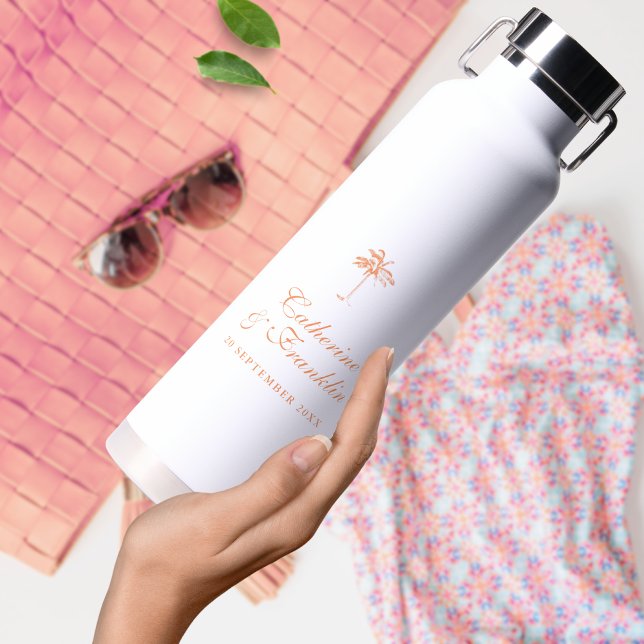 Bouteille D'eau Vintage palmier tropical (Créateur téléchargé)