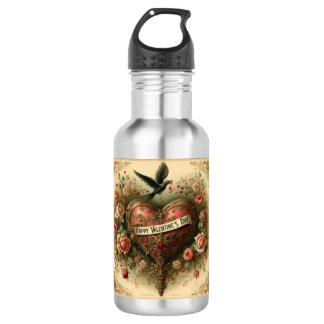 Bouteille D'eau Vintage/retro/Victorien cœur de la Saint-Valentin