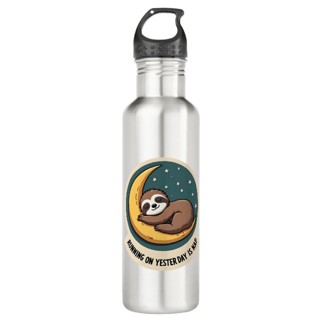 Bouteille D'eau Vintage Sloth Tired Quote Funny Retro Animal Desig (Devant)