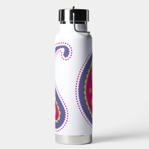 Bouteille D'eau Violet et rose paisley