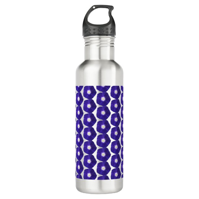 Bouteille D'eau Violet profond Matin gloire motif floral (Devant)