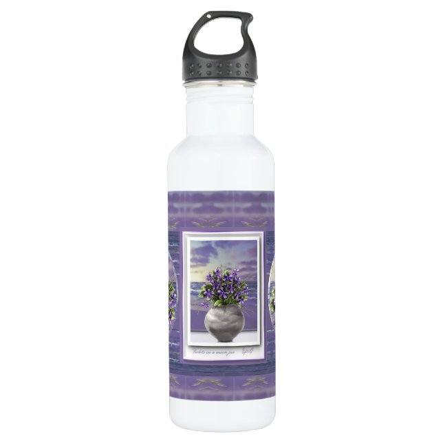 Bouteille D'eau violettes dans un bocal de lune (Devant)