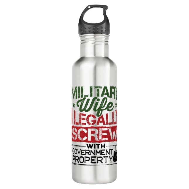 Bouteille D'eau Vis d'une femme militaire avec des biens du gouver (Devant)