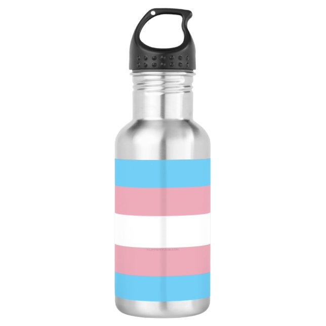 Bouteille D'eau Visibilité du drapeau de fierté transgenre de Slip (Devant)