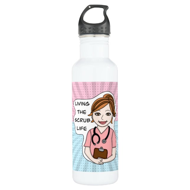 Bouteille D'eau Vivre la vie de l'infirmière, aidante, médecin (Devant)