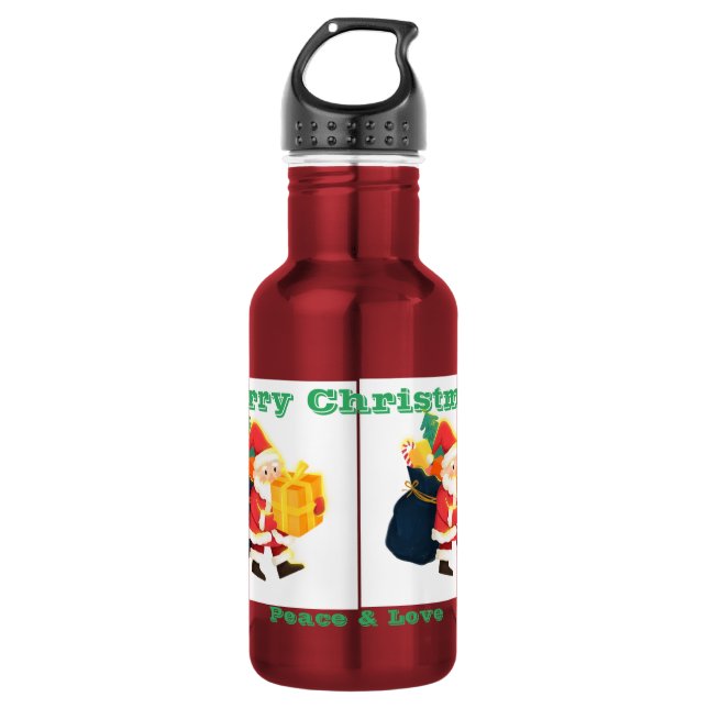 Bouteille D'eau Voeux de Noël Imprimé Surprise 18 oz taille Nice (Devant)