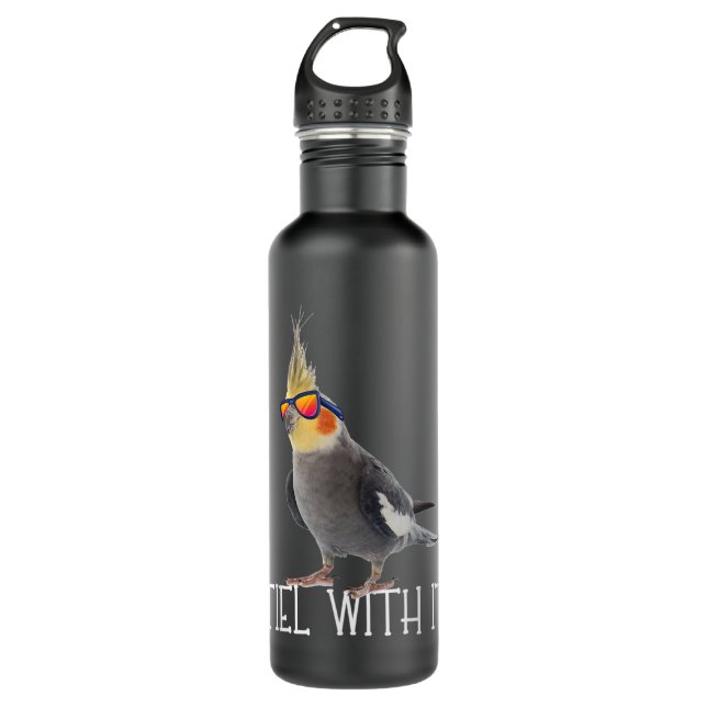 Bouteille D'eau Voile Cockatiel Avec Il Propriétaire D'Oiseaux Gri (Devant)