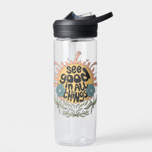 Bouteille D'eau Voir le bon dans toutes les choses Hippie Graphic