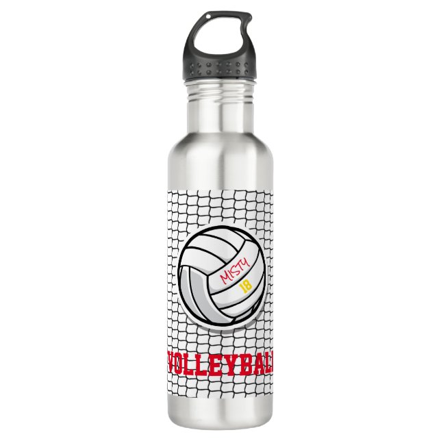 Bouteille D'eau Volleball Net Personnalisé Nom du joueur Numéro de (Devant)