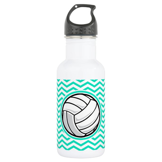 Bouteille D'eau Volley-ball ; Aqua Green Chevron (Devant)