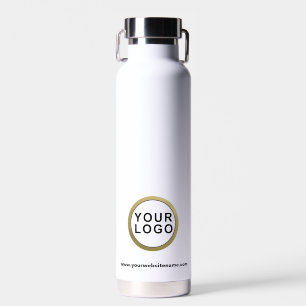 Bouteille D'eau Votre logo d'entreprise Moderne Minimaliste Blanc