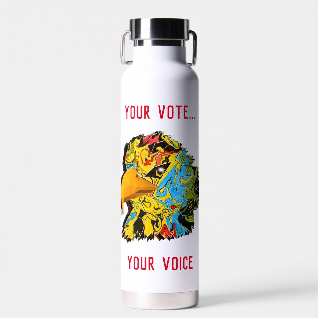 Bouteille D'eau Votre Vote...Votre Aigle Muti couleur voix (Avant)