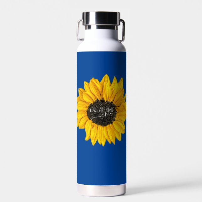 Bouteille D'eau vous êtes mon tournesol jaune soleil sur bleu roya (Avant)