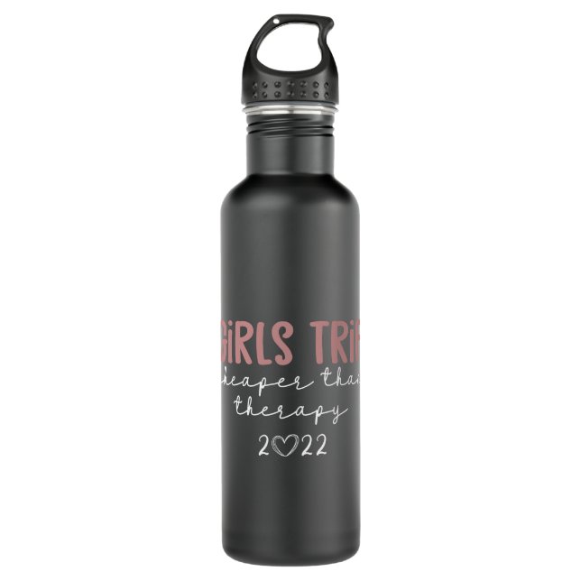 Bouteille D'eau Voyage des filles moins cher que la thérapie 2022  (Devant)