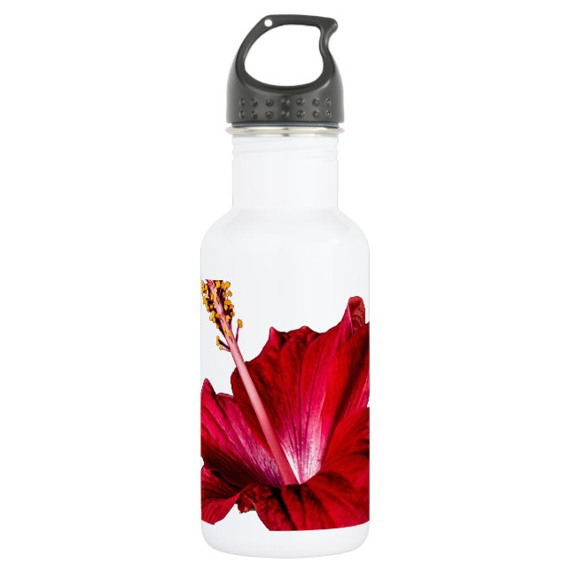 Bouteille D'eau Vue latérale de l'Hibiscus rouge (Devant)