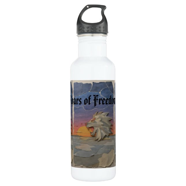 Bouteille D'eau Water Bottle – Roaring Sunset Lion (Devant)