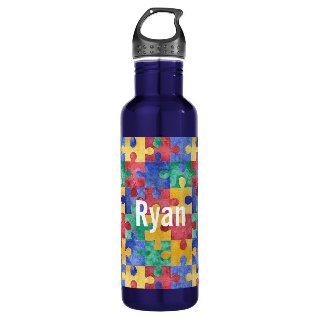 Bouteille D'eau Waterbottle de puzzle de sensibilisation sur (Devant)