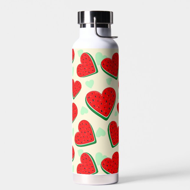 Bouteille D'eau Watermelon Heart Valentine's Day Free Palestine (Gauche)