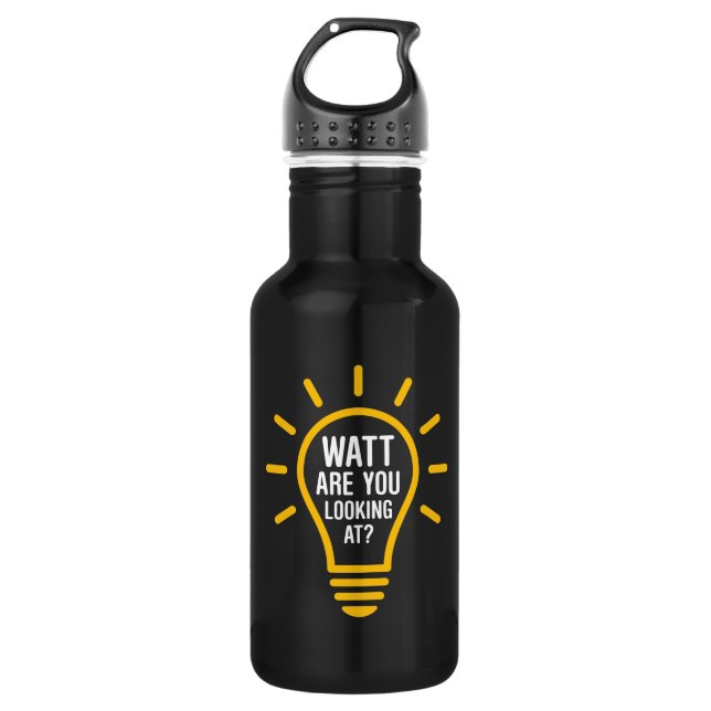 Bouteille D'eau Watt drôle de citation d'électricien regardant (Devant)