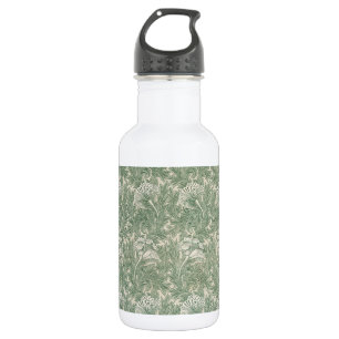 Bouteille D'eau William Morris tulip fond textile vert