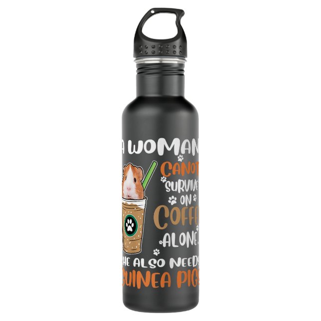 Bouteille D'eau Womens Funny Coffee Guinea Pigs Woman  (Devant)