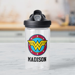 Bouteille D'eau Wonder Woman   Cercle   Ajouter Votre Nom