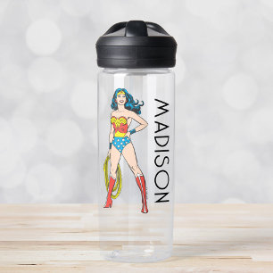 Bouteille D'eau Wonder Woman debout   Ajouter Votre Nom