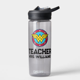 Bouteille D'eau Wonder Woman   Logo Cercle & Etoiles