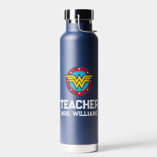 Bouteille D'eau Wonder Woman   Logo Cercle & Etoiles