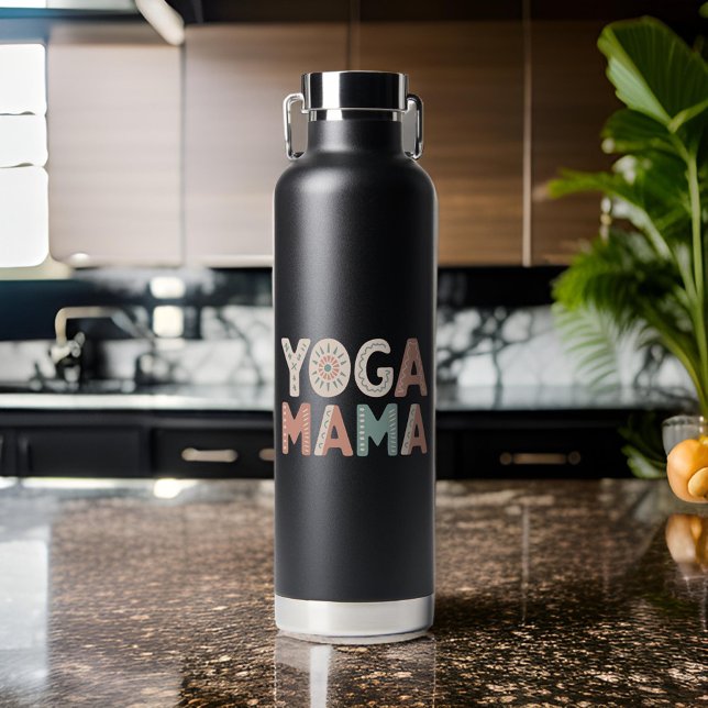 Bouteille D'eau Yoga Mama personnalisé isolé (Créateur téléchargé)