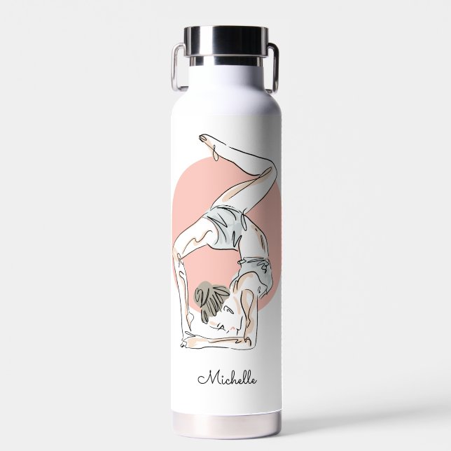 Bouteille D'eau Yoga Woman nom personnalisé (Avant)
