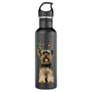 Bouteille D'eau Yorkie Yorkshire Terrier Reindeer Christmas Dog