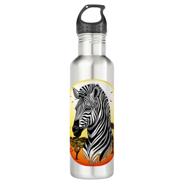 Bouteille D'eau Zebra African Savanna Wild Animal (Devant)