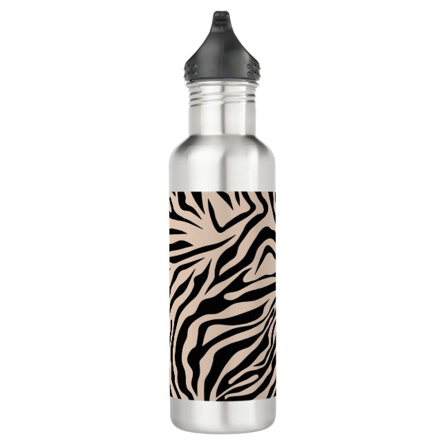 Bouteille D'eau Zebra Stripes crème Beige Black Wild Poster de ani (Droite)