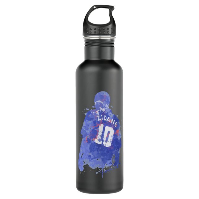Bouteille D'eau Zinedine Zidane Légende d'Art Classique T Chemise (Devant)