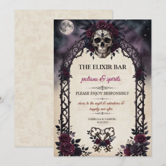 Bouteille d'élixir de crâne gothique Invitation Ha