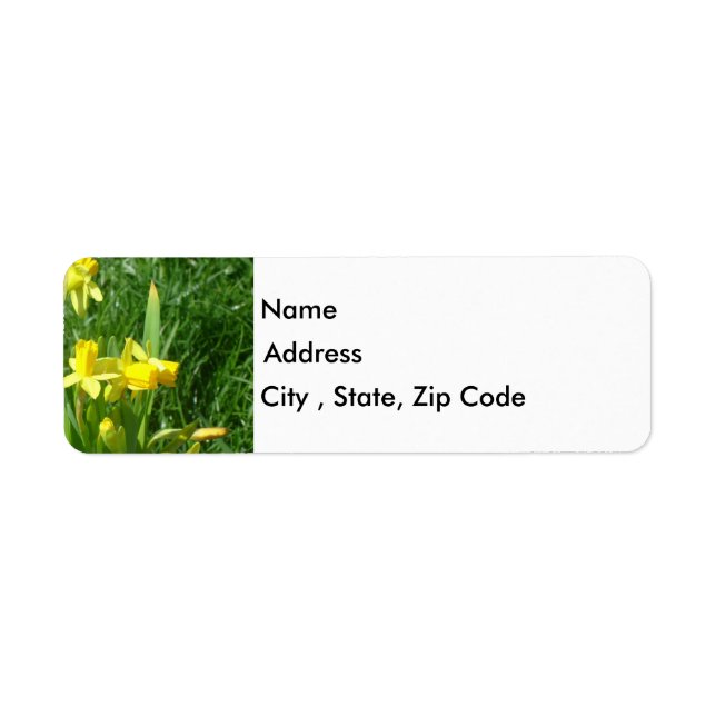 Bouteille Jaune Daffodique Adresse de retour Étiqu (Devant)