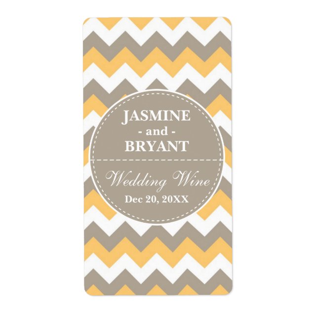 Bouteille mariage Chevron Motif Favoriser (Devant)