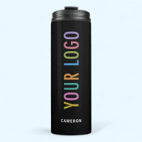 Bouteille noire de 355 ml avec logo personnalisé s