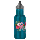 Bouteille personnalisée florale chic