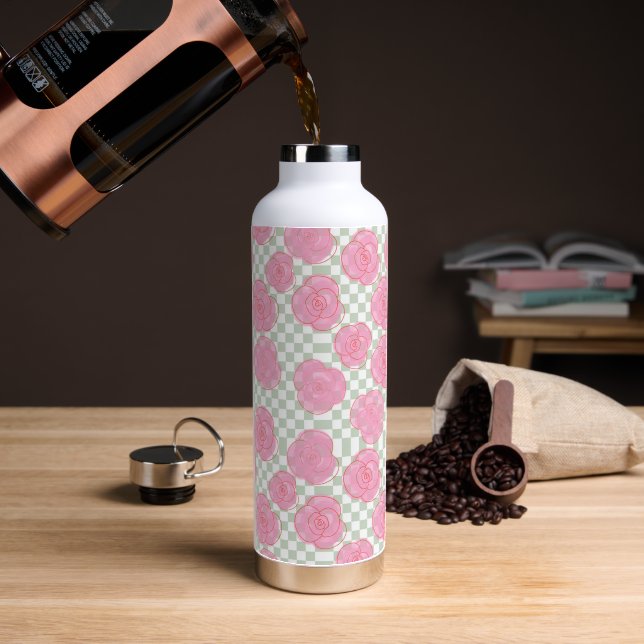 Bouteille rose roses (Café)