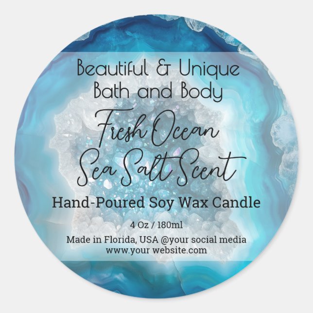 Bouteille Turquoise Bouteille Jar Étiquette produi (Devant)