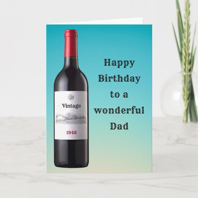 Bouteille Vintage customisée | Carte d'anniversair (Devant)